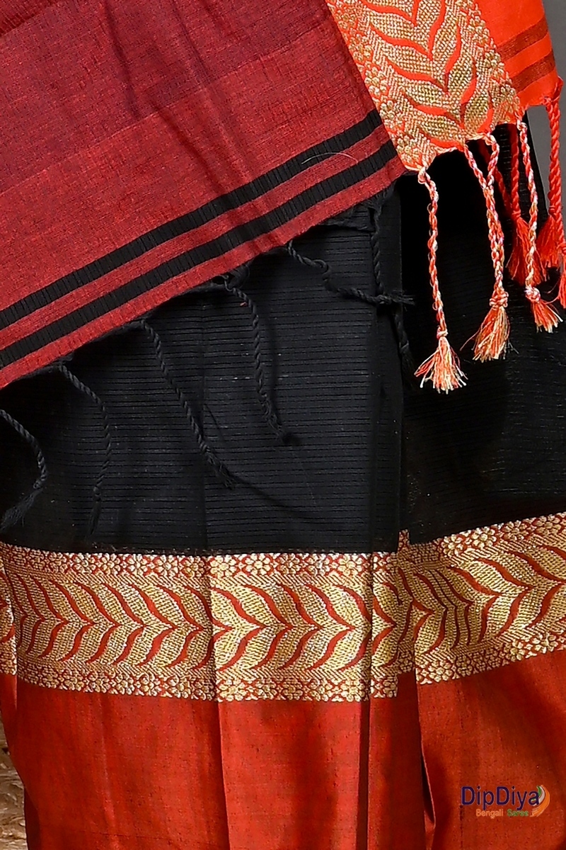Black Pure Cotton Parvin Tant Saree (577)